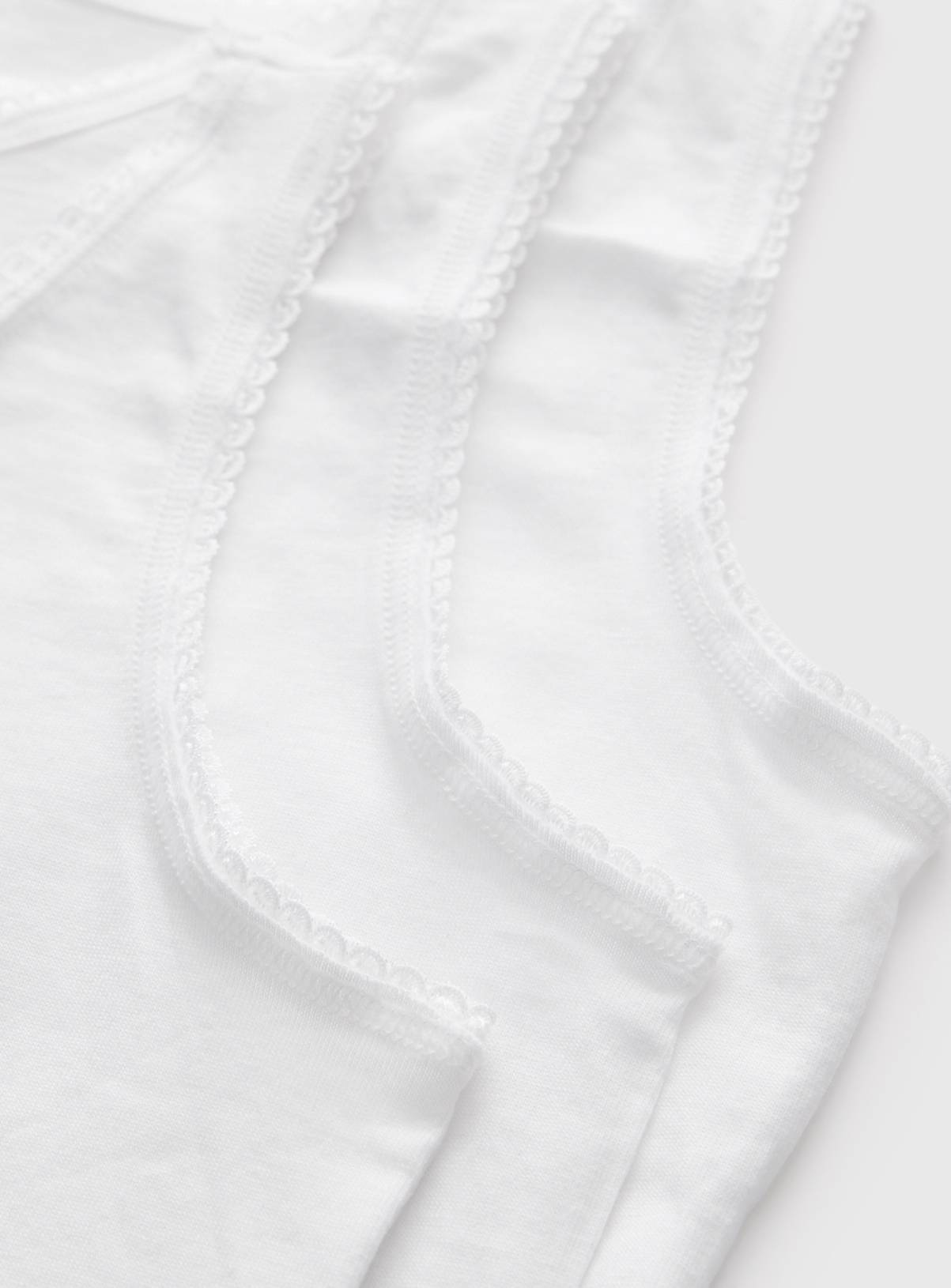 White Wide Strap Vests 5 Pack 10-11 years - Image 2