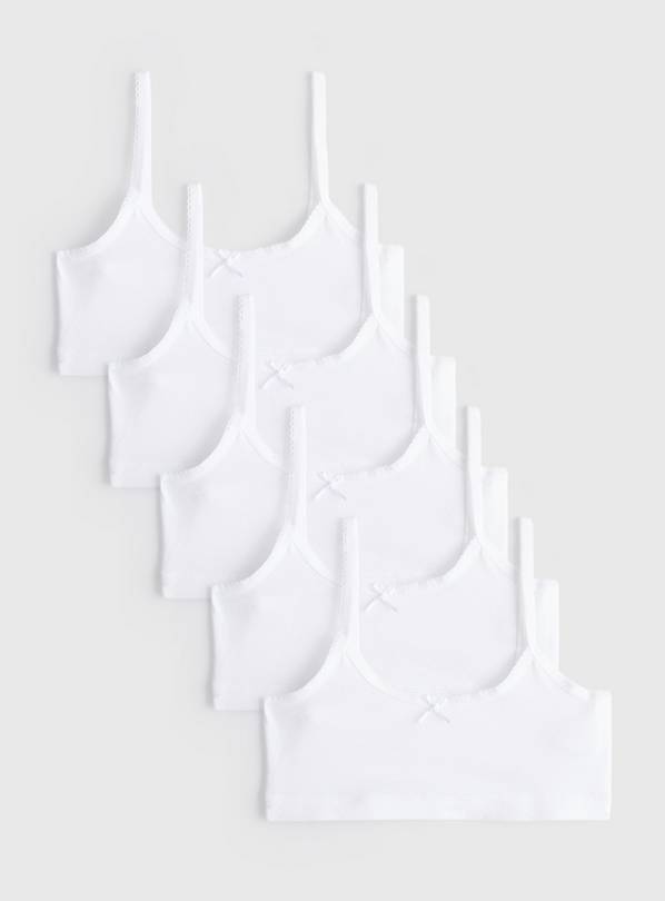 White Crop Tops 5 Pack 9-10 years