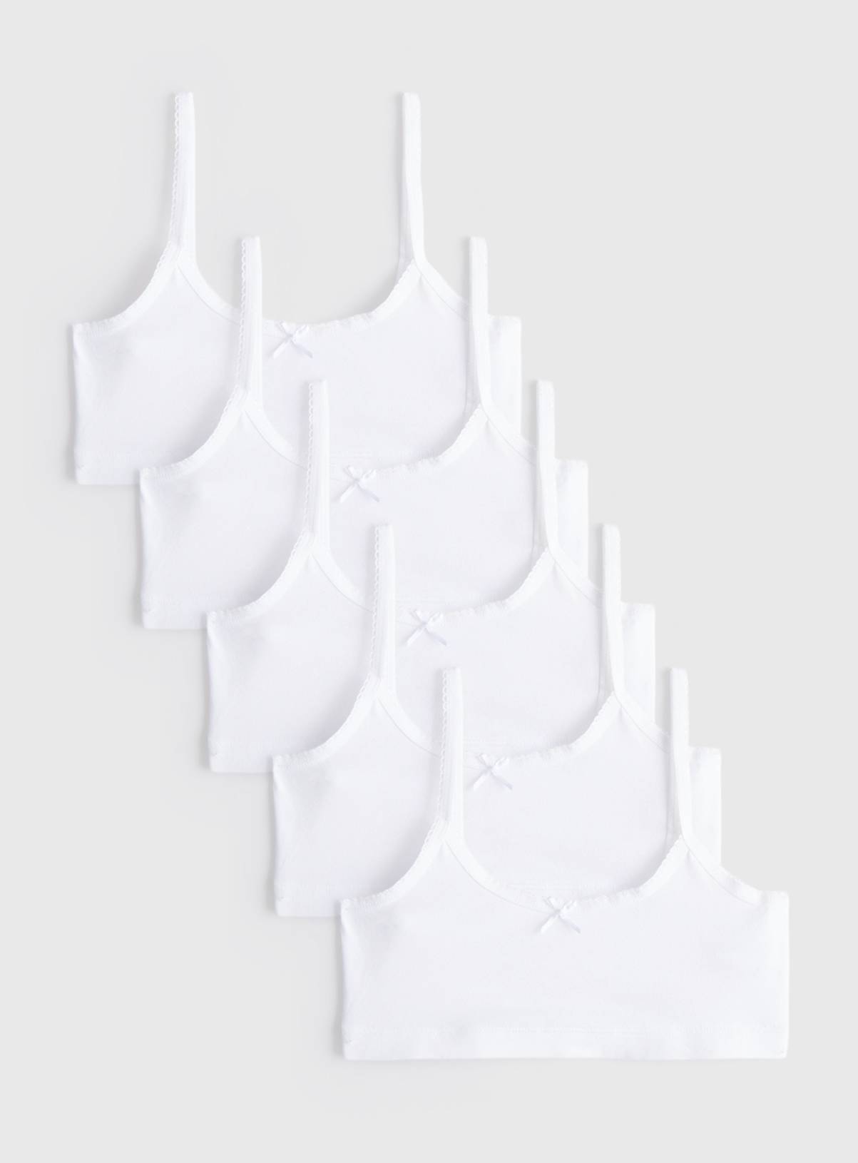 White Crop Tops 5 Pack 8-9 years - Image 1