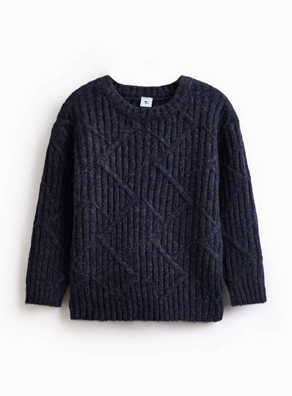 Navy Twisted Knit Jumper 1-2 years