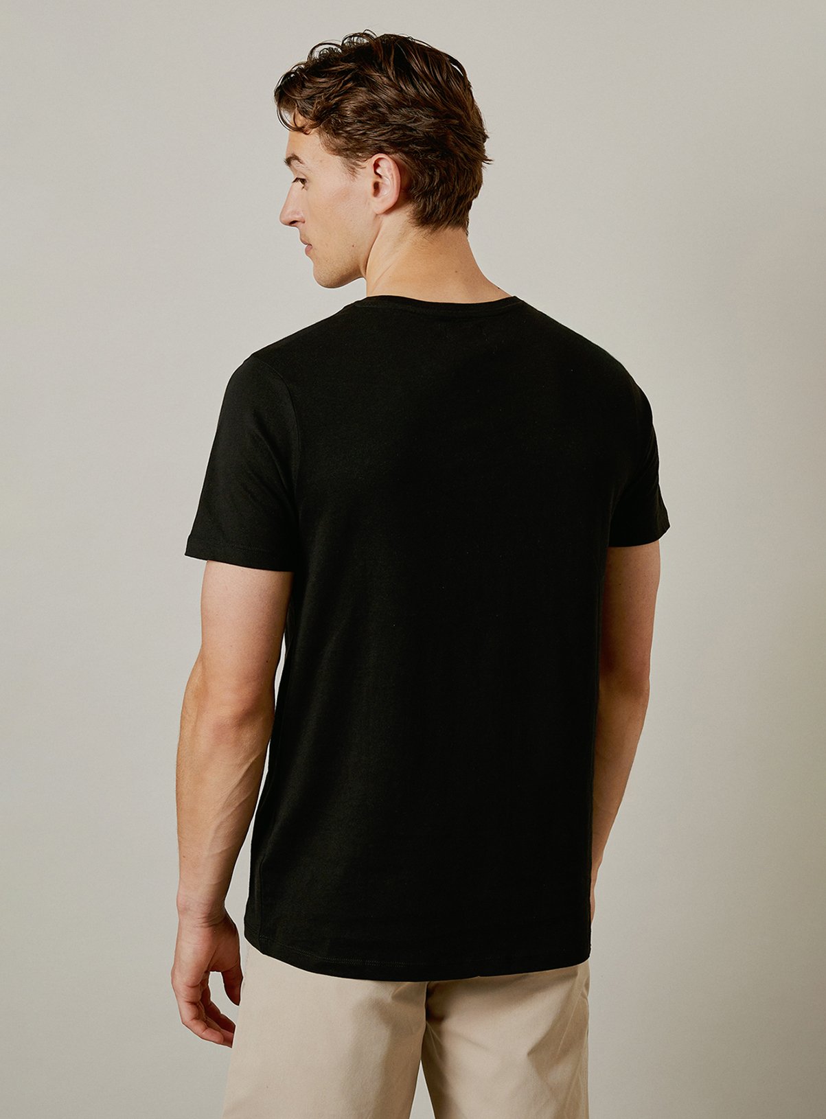 BURTON Black Plain V Neck T Shirt XL - Image 3 thumbnail