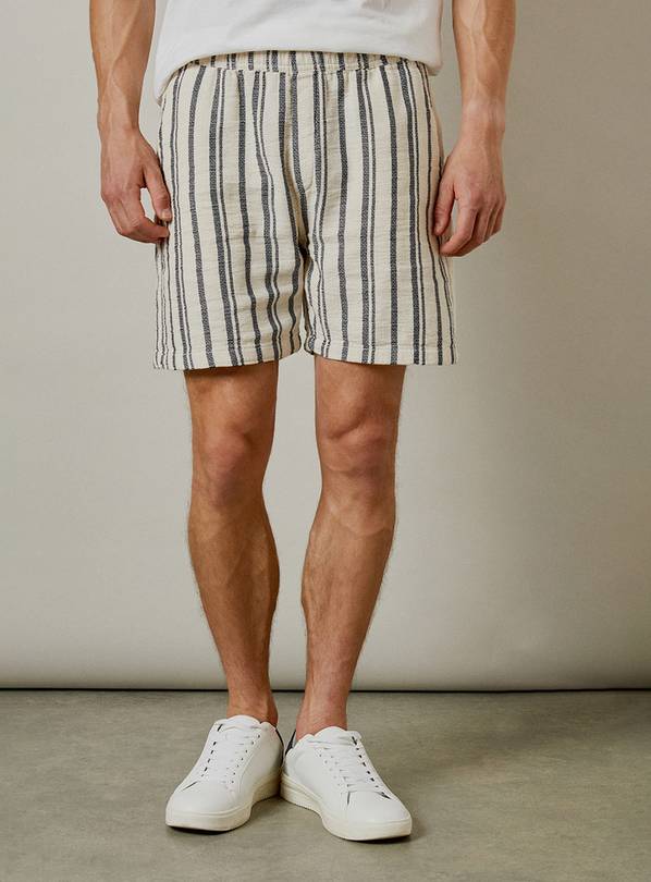 BURTON Off White Textured Casual Shorts XXL