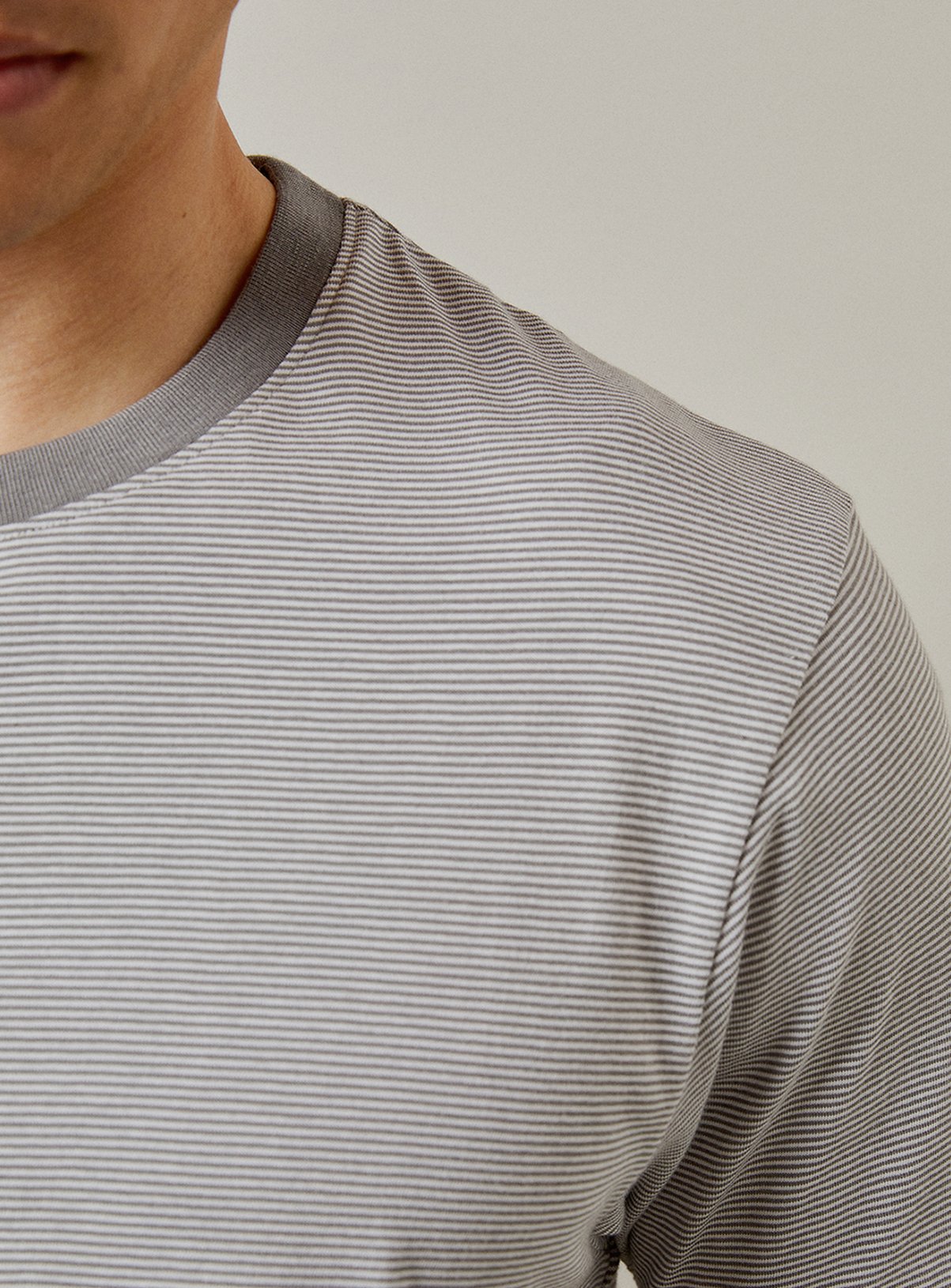 BURTON Mid Grey Feeder Stripe T Shirt S - Image 5 thumbnail