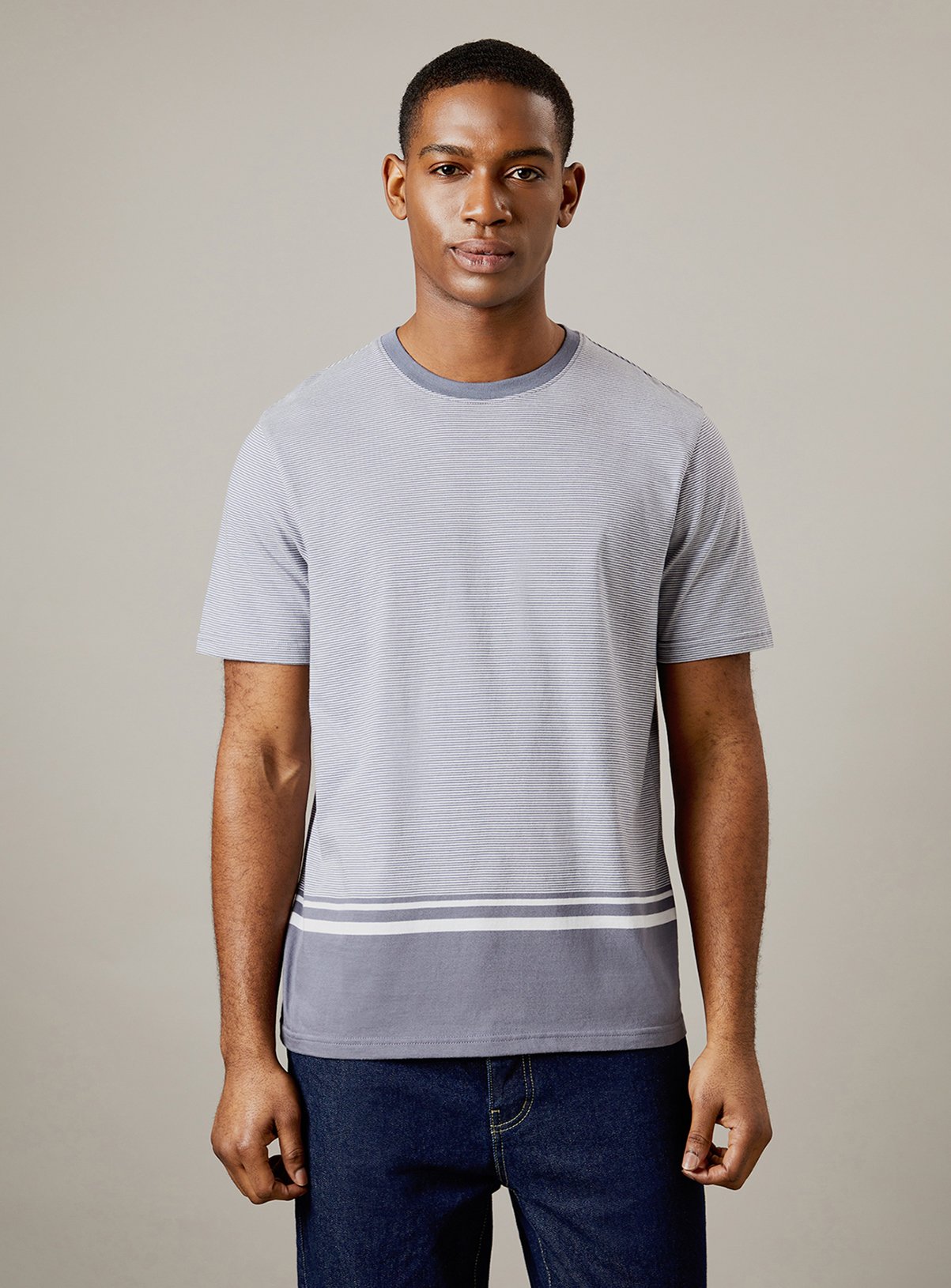 Men's BURTON Blue Feeder Stripe T Shirt