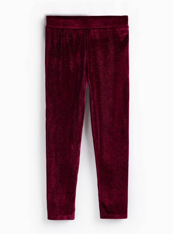 Pink Velour Studded Leggings 14 years