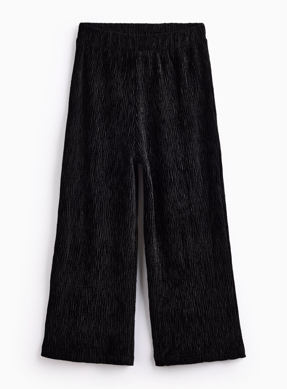 Black Black Plisse Wide Leg Trousers - Tu by Sainsbury's