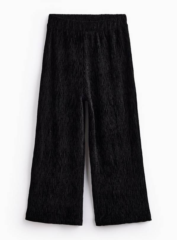 Black Plisse Wide Leg Trousers 6 years