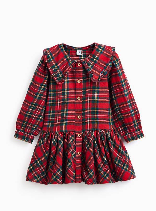 Red Check Dress & Tights Set 1-2 years