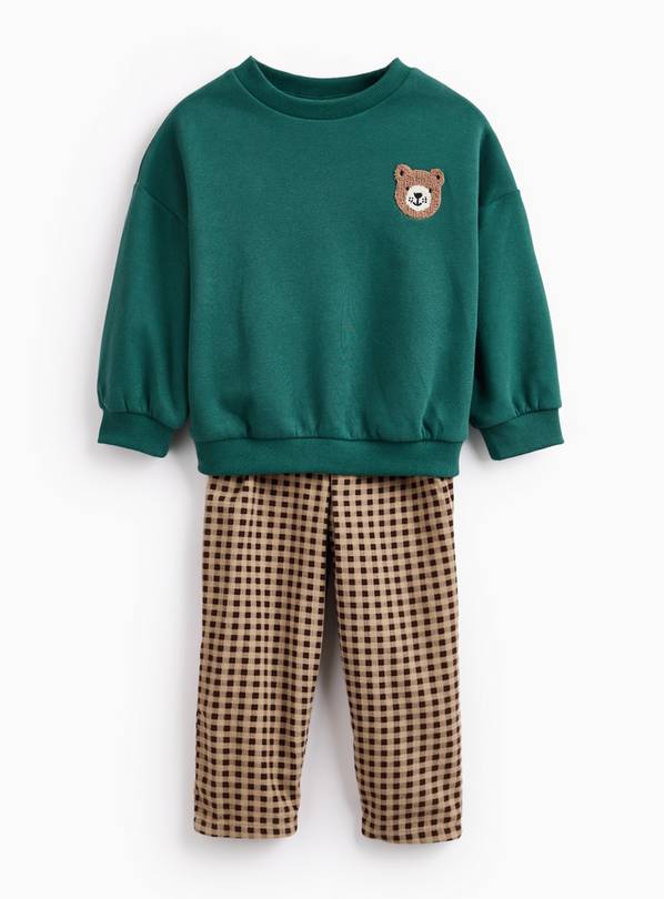 Active Adventure Check Bottoms & Sweat Set 1-2 years
