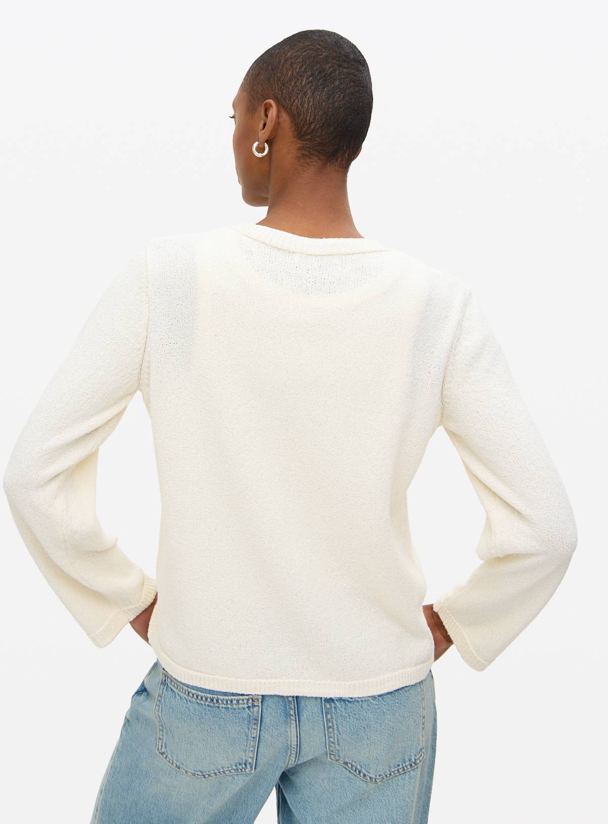 Cream Tie-Front Boucle Cardigan 14 - Image 4