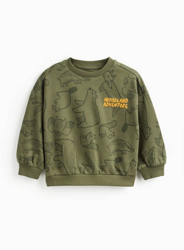 Khaki Woodland Adventure Sweatshirt 2-3 years
