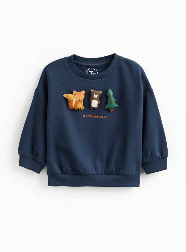 Navy Adventure 3D Woodland Pals Sweatshirt 2-3 years