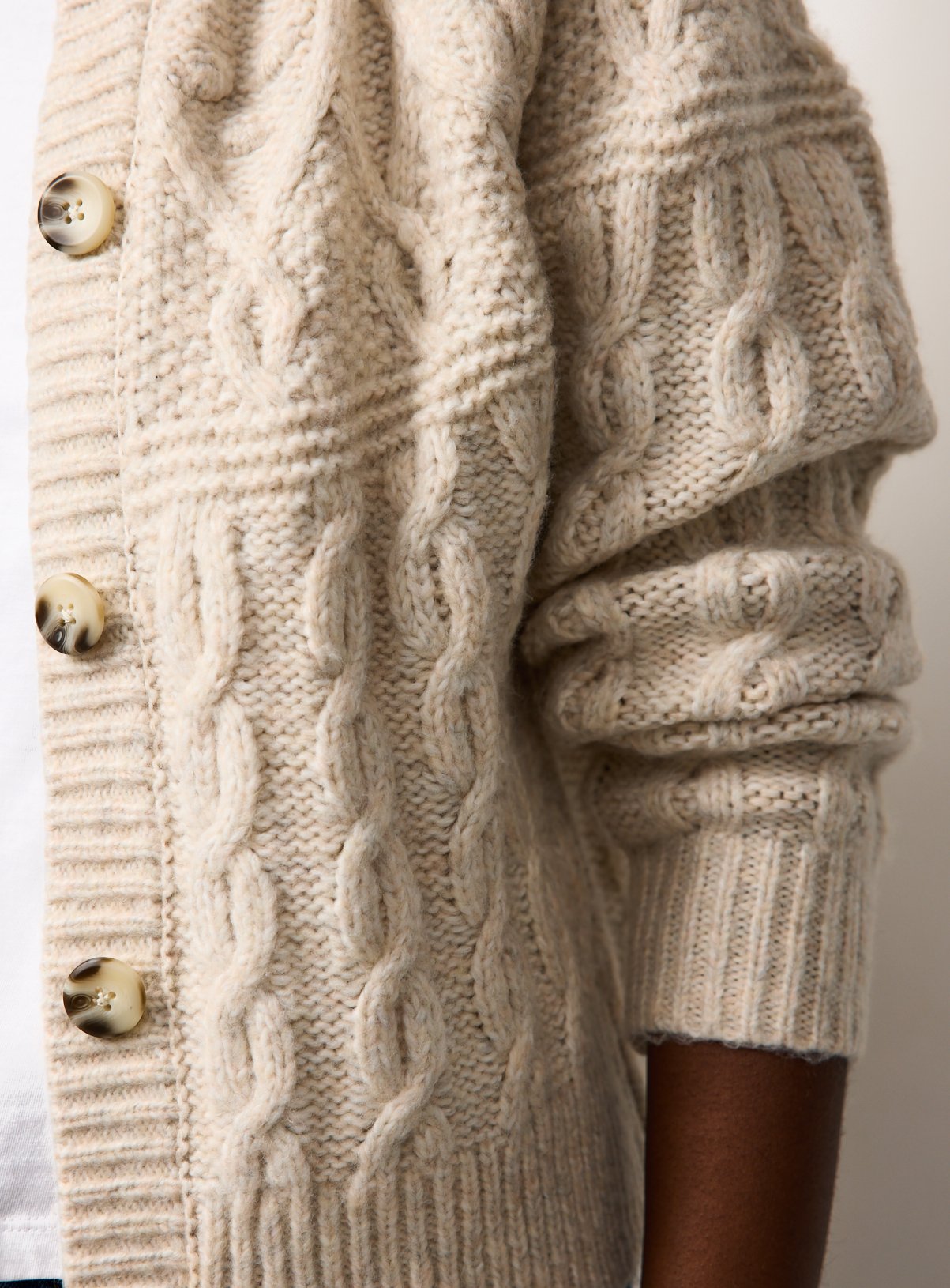 Oatmeal Patchwork Knit Cable Cardigan 6 - Image 2 thumbnail