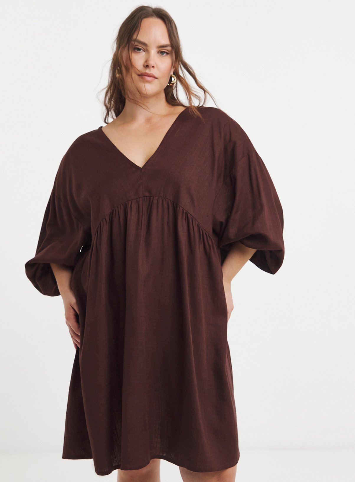 SIMPLY BE Linen Smock Dress 22 - Image 3 thumbnail