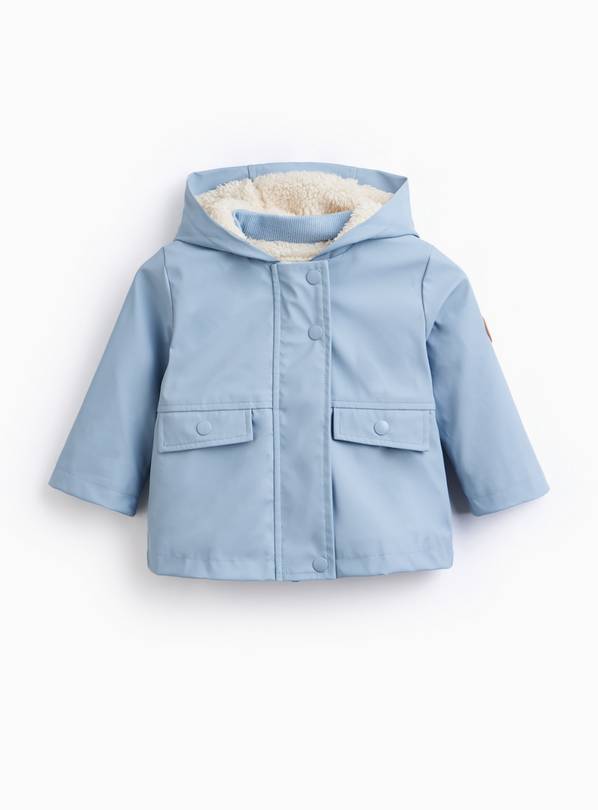 Blue Hooded Mac 6-9 months