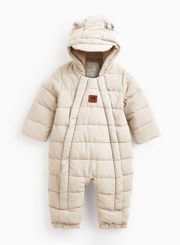 Unisex Cream Quilted Snowsuit 6-9 months