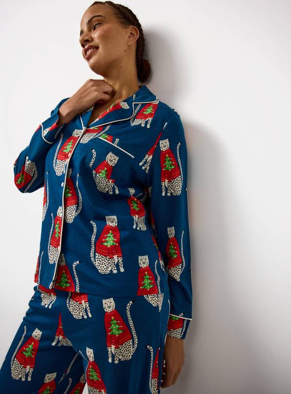 Tu X Scion Navy Lionel Printed Modal Blend Traditional Pyjamas  XL