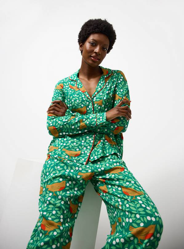 Tu X Scion Green Printed Lintu Robin Traditional Pyjamas XXL