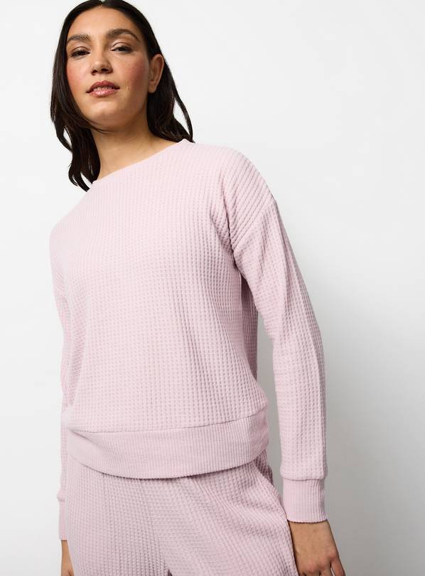 Pink Waffle Long Sleeve Co-ord Pyjama Top XL