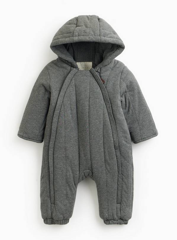 Grey Jersey Fleece Lined Pramsuit 6-9 months