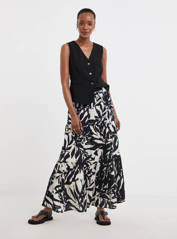 JD WILLIAMS Cheesecloth Midi Tiered Skirt 12