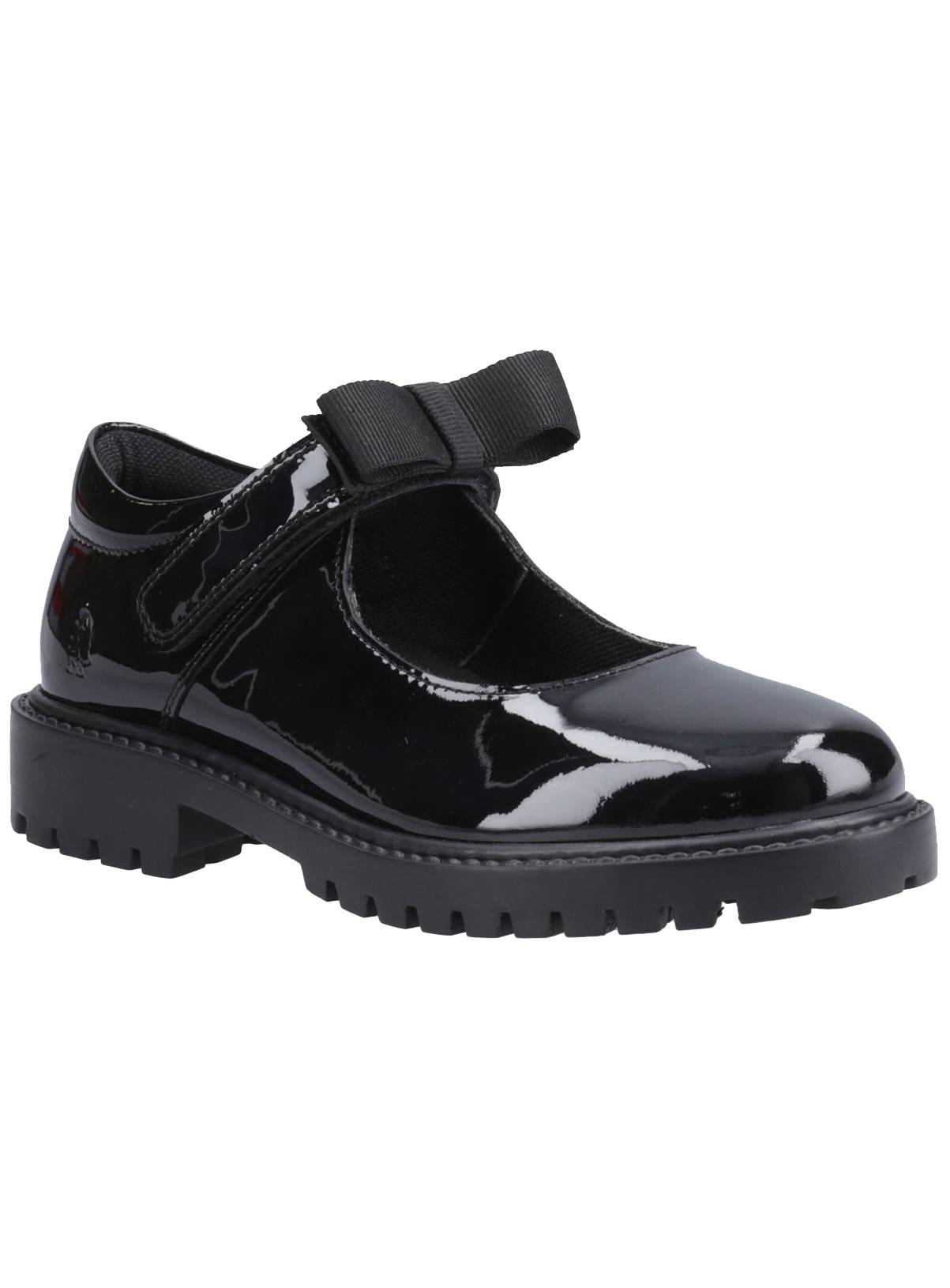 HUSH PUPPIES Astrid Bow Patent Leather Senior School Shoes 3 - Image 1