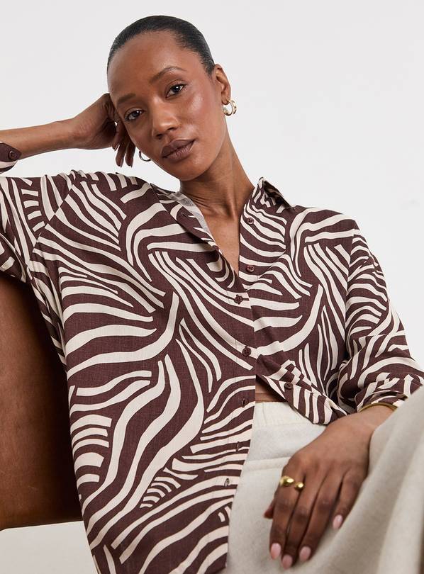 JD WILLIAMS Printed Linen Shirt 18