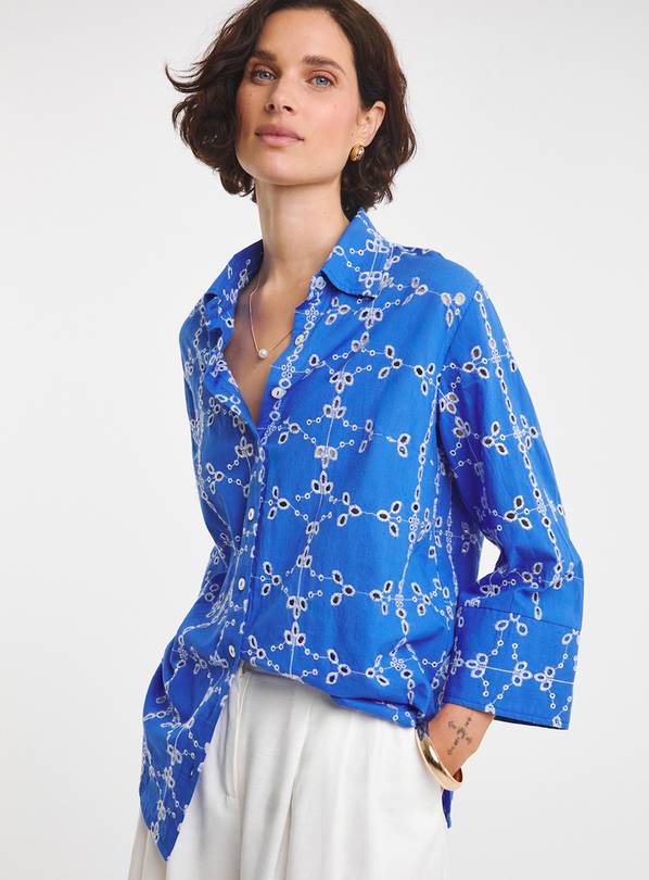 JD WILLIAMS Contrast Broderie Shirt 8