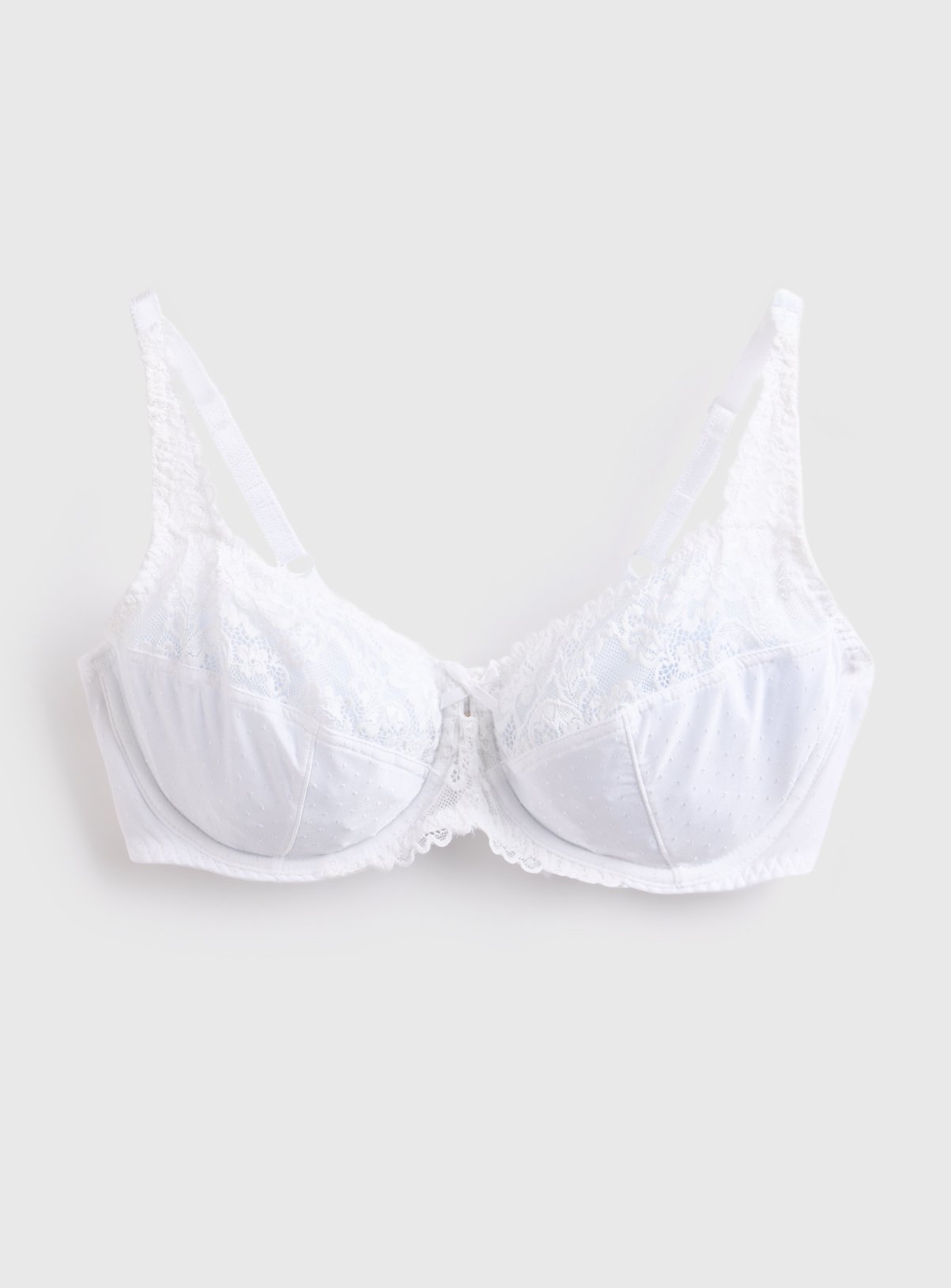 DD+ White Underwired Lace Detail Full Cup Bra 42G - Image 2 thumbnail