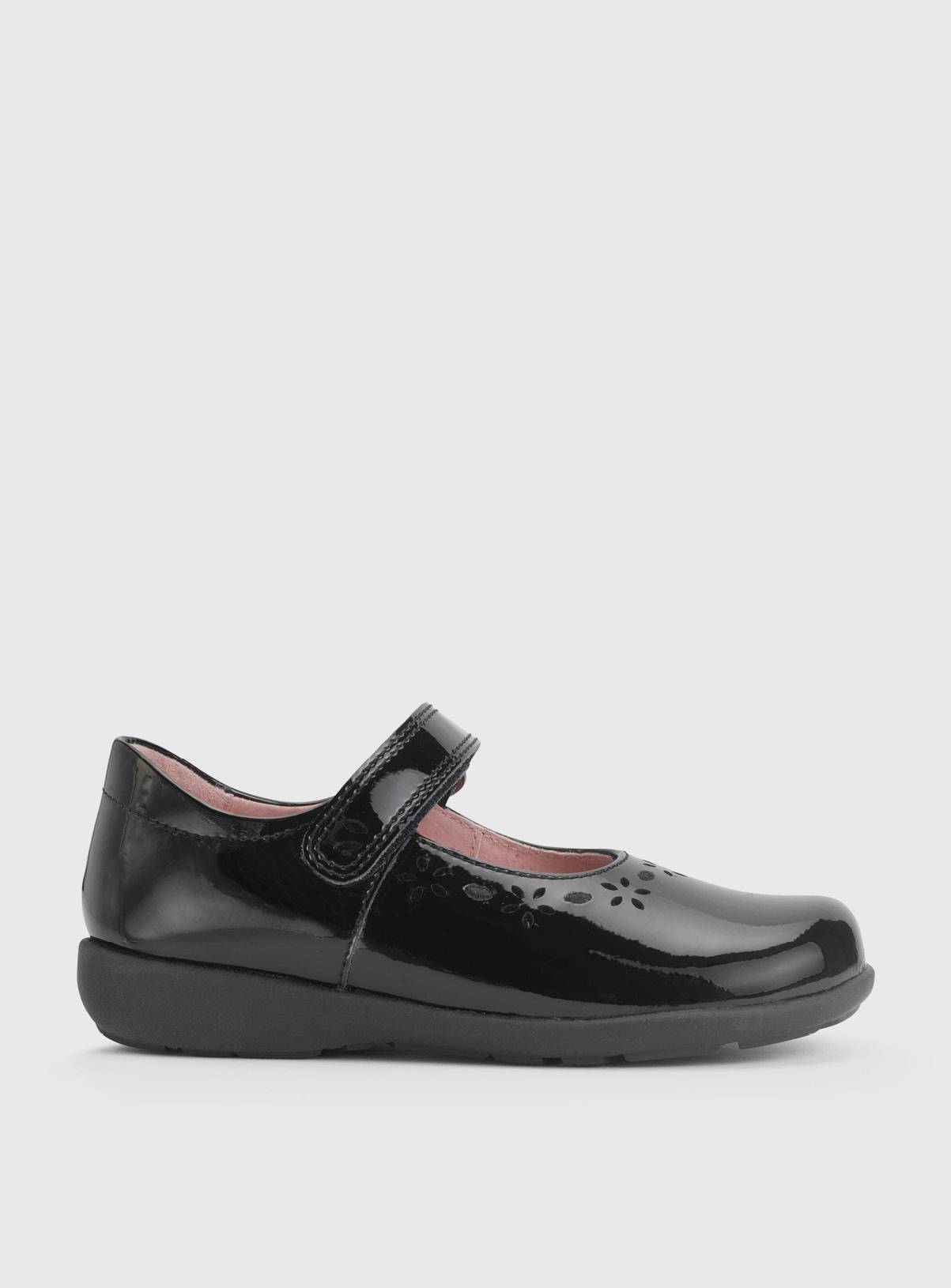 START-RITE Emily Black Patent Leather School Shoes 13 Infant - Image 1
