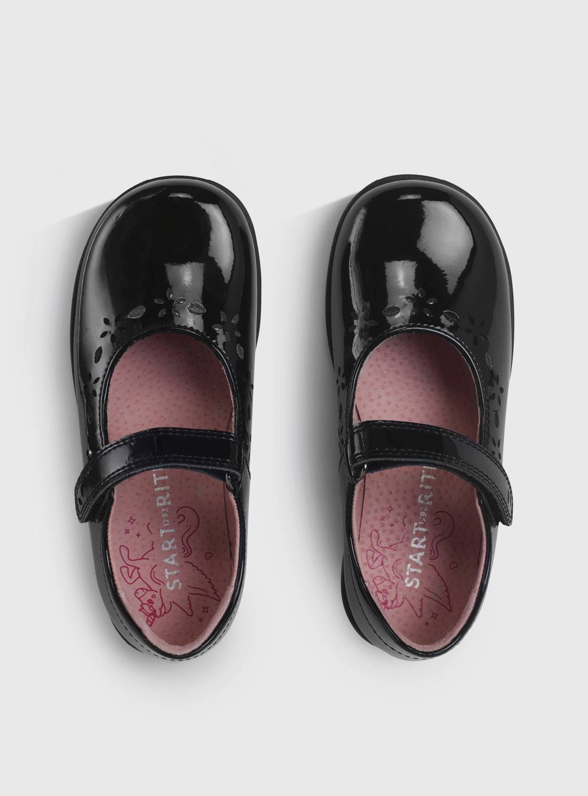 START-RITE Emily Black Patent Leather School Shoes 13 Infant - Image 2