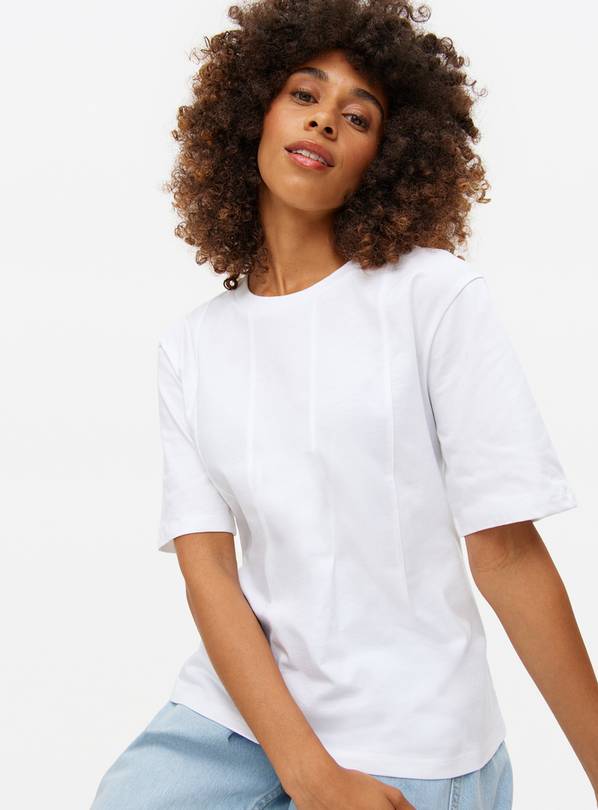 White Cinched Seam Detail Top 26