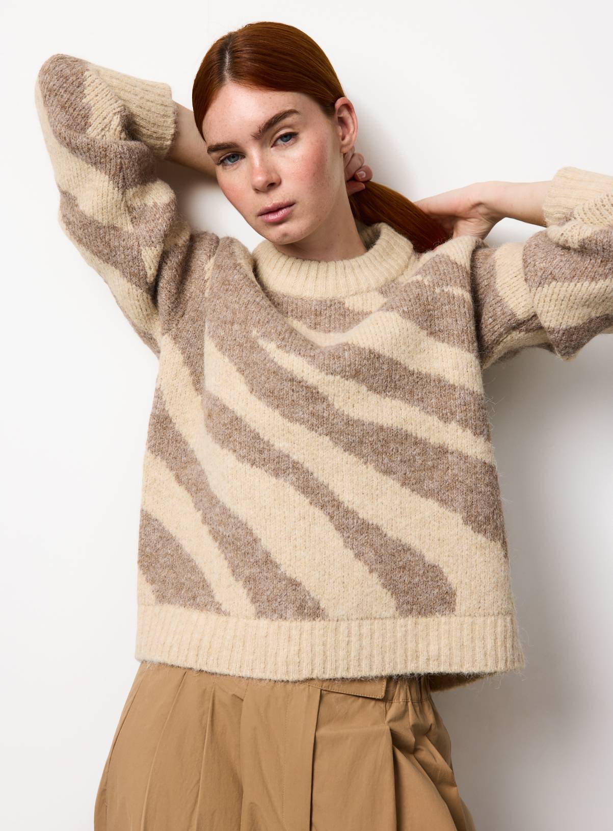 Zebra Knit Boxy Jumper XL - Image 1
