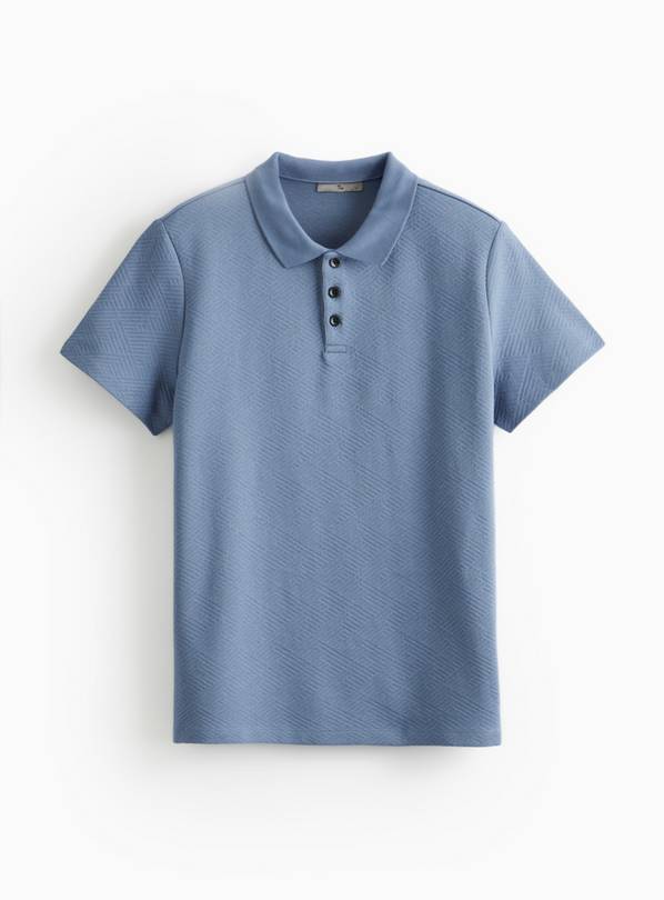 Grey Jacquard Polo Shirt XXXL
