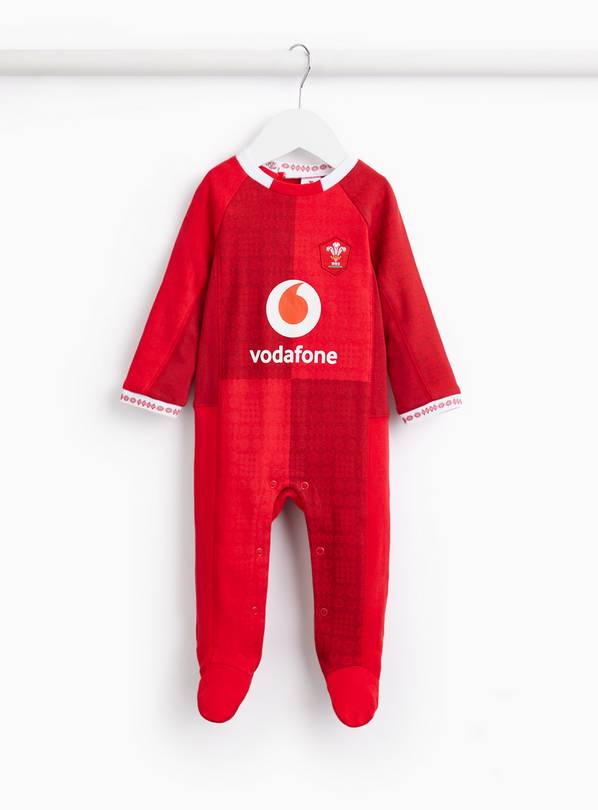 Red Wales Rugby Home Kit Sleepsuit 9-12 months