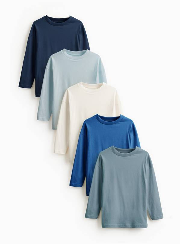 Blue Long Sleeve T-Shirts 5 Pack 7 years