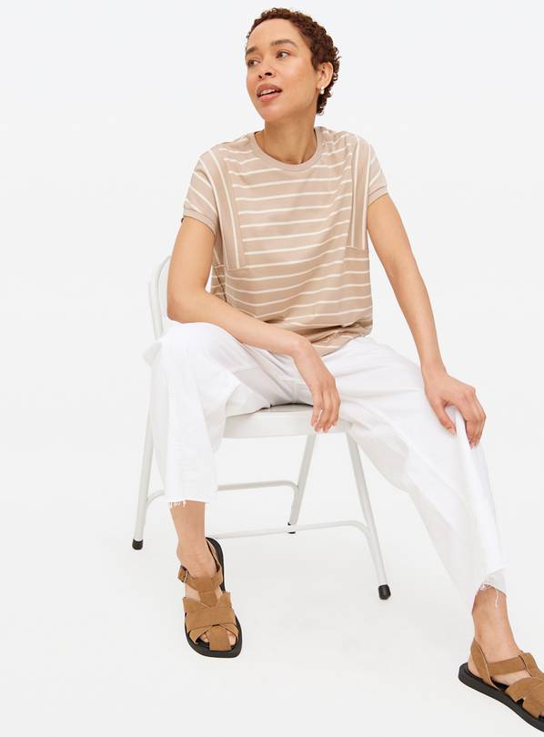 Neutral Stripe Panel T-Shirt 26