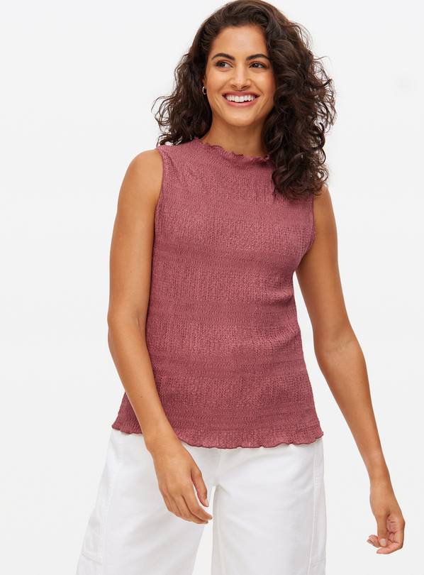 Pink Textured Sleeveless Top 14