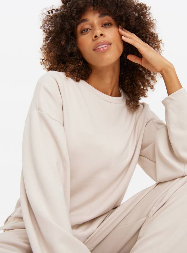 Cream Sunday Morning Co-ord Elevated Long Sleeve Sweatshirt XXL