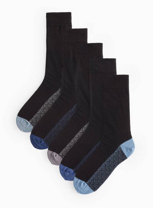 Geo Print Footbed Ankle Socks 5 Pack 9-12