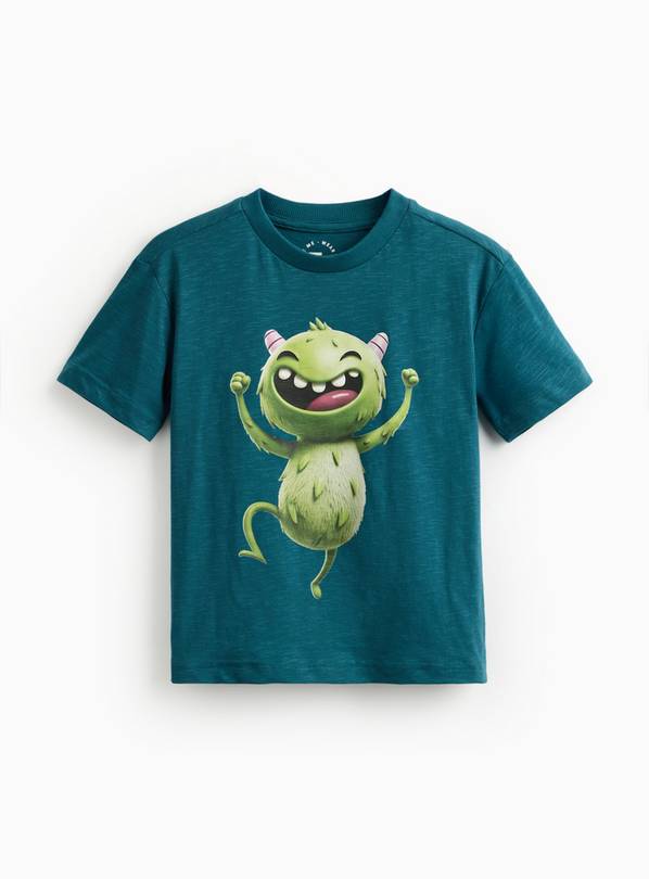 Teal Monster Graphic T-Shirt 6-7 years