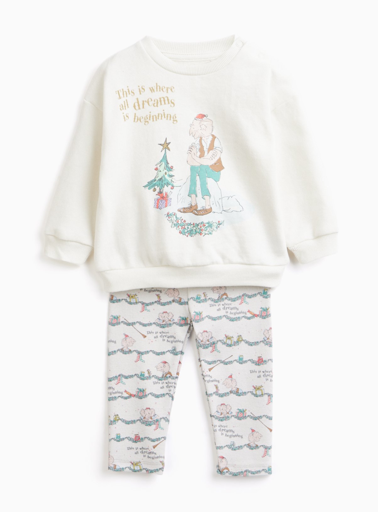 Cream BFG Sweatshirt & Leggings Set - Roald Dahl by Sainsbury's