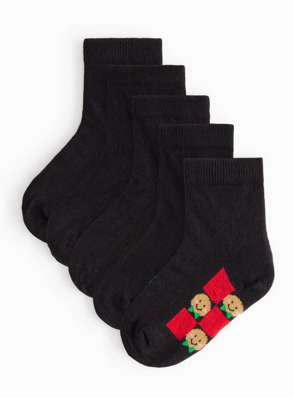 Christmas Design Footbed Ankle Socks 5 Pack 12.5-3.5