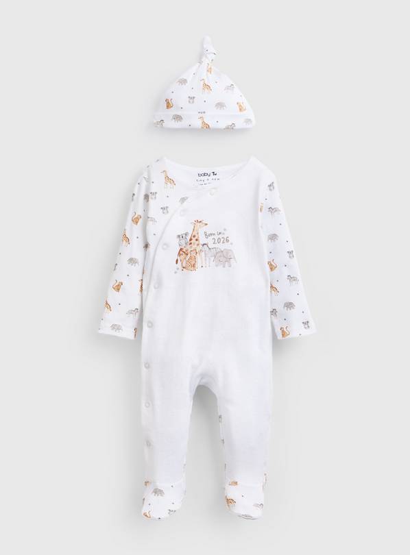 Safari Animals Sleepsuit & Hat Set 18-24 months