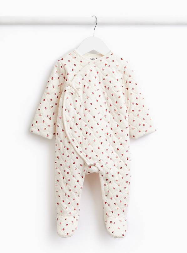 White Ladybird Print 2.5 Tog Quilted Sleepsuit 6-9 months