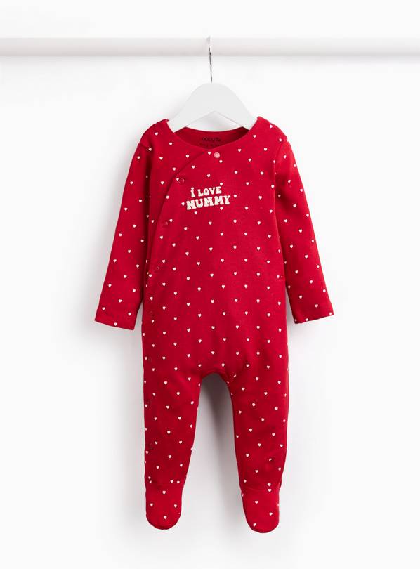 Valentines I Love My Mummy Red Sleepsuit Up to 3 mths