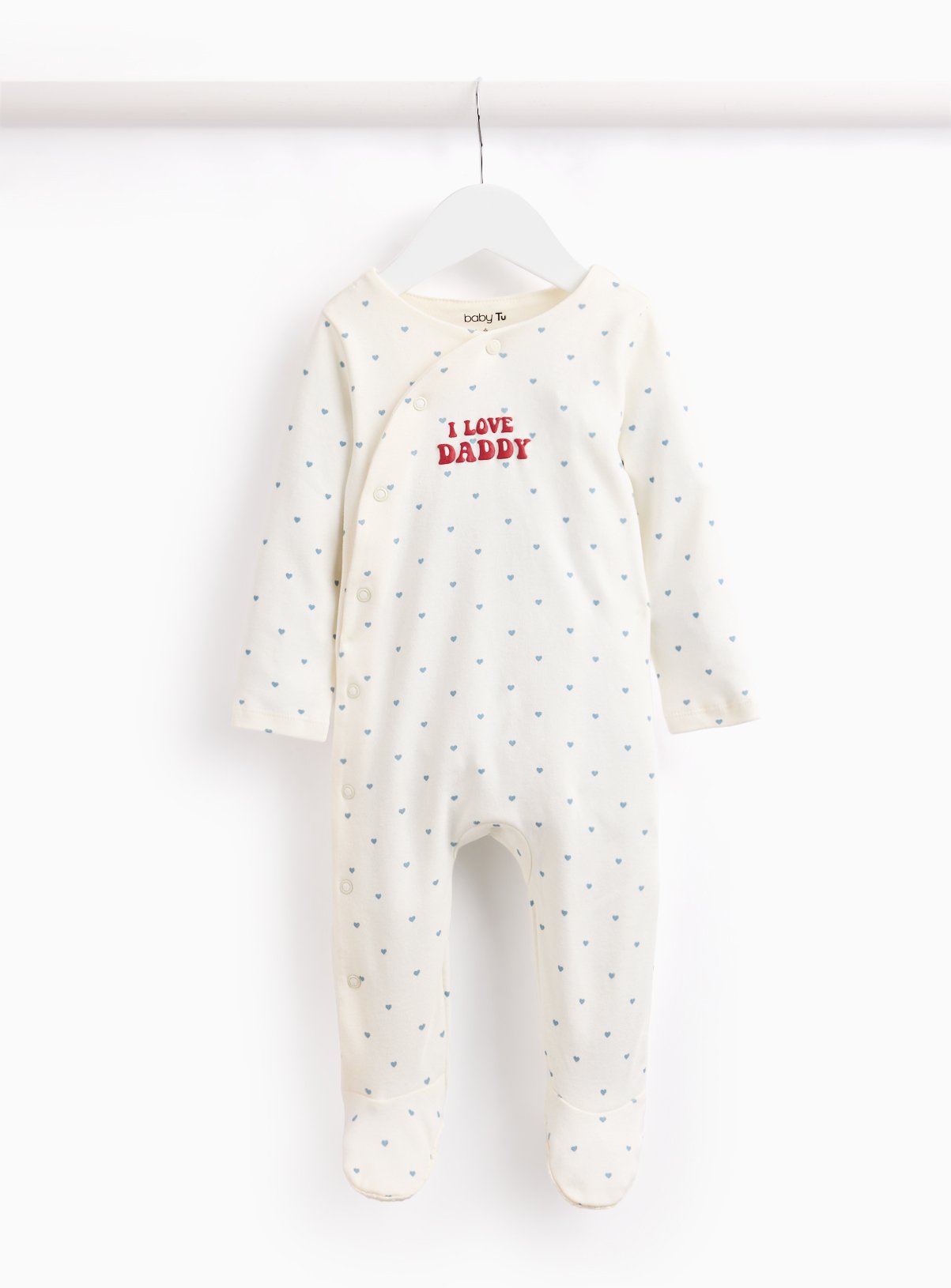 Cream Cream Valentines I Love My Dad Sleepsuit - Tu by Sainsbury's