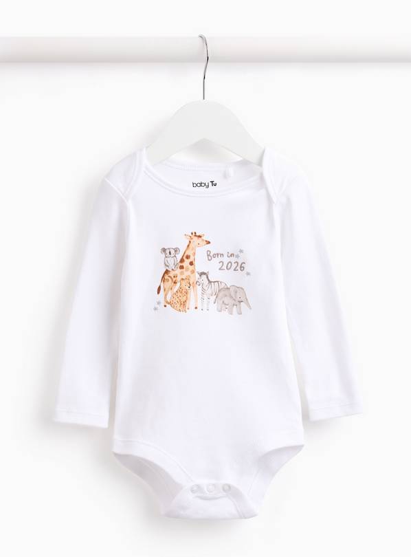 Safari Print Born In 2026 Bodysuit  6-9 months