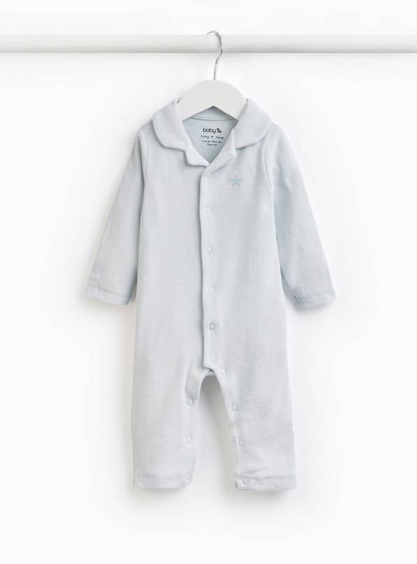 Blue Toweling Romper 6-9 months