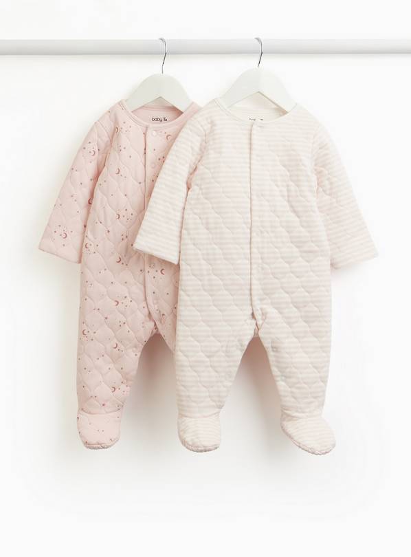 Stars & Stripes Print Quilted 2.5 Tog Sleepsuit 2 Pack 12-18 months